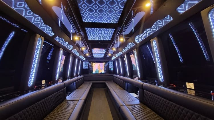 Specialty Party Buses With Restroom Interior  Interior